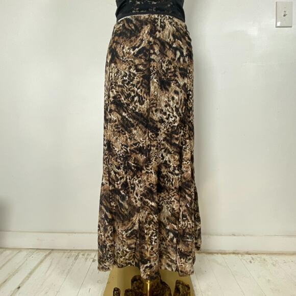 JM Collection Womens Mesh Leopard Print Maxi Skirt Size XL Whimsigoth Grunge - Picture 2 of 11